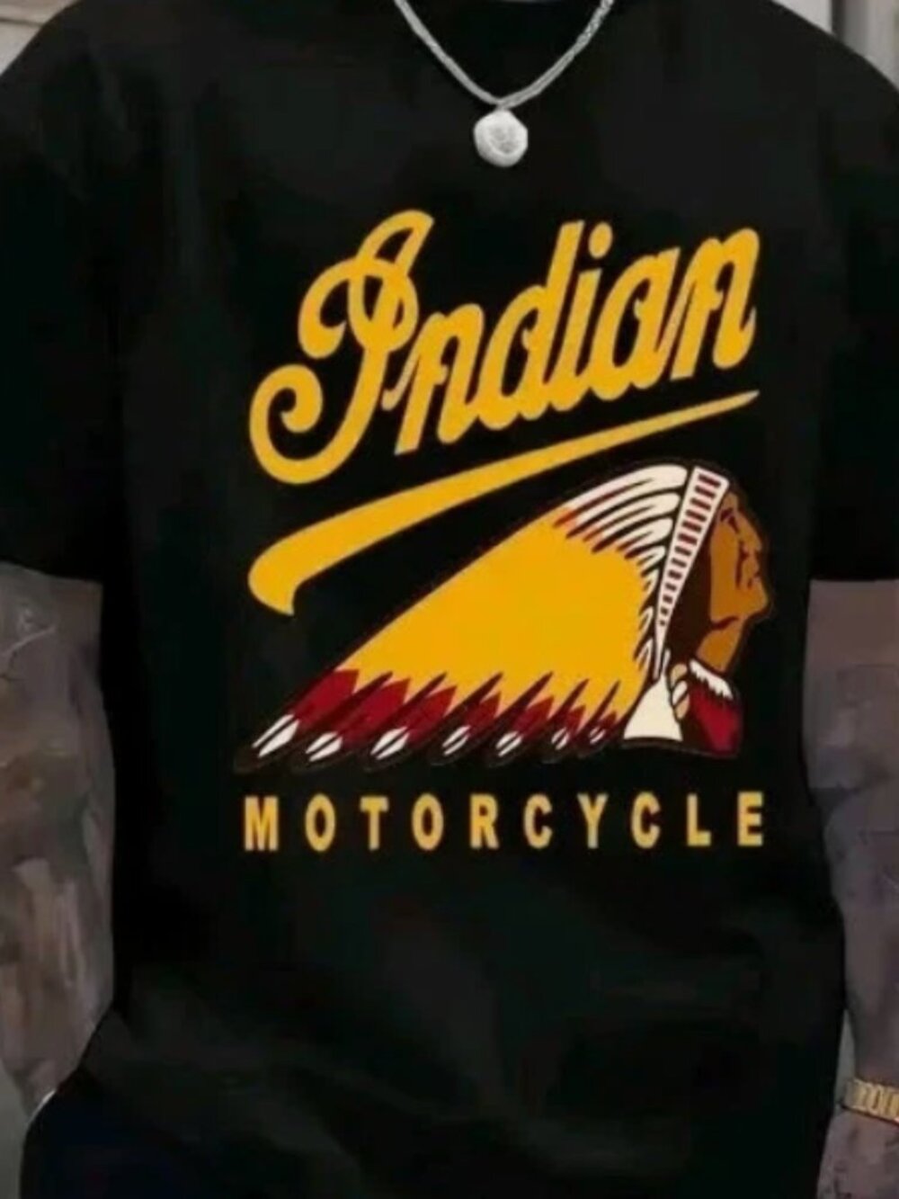 Vintage Indian Motorcycle Graphic Tee Retro Biker Y2K Streetwear Shirt